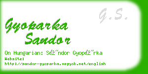 gyoparka sandor business card